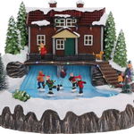 Decoratiune luminoasa Christmas Village House, 29x28x23 cm, poliston, multicolor, Excellent Houseware