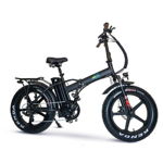 Bicicleta electrica E-TWOW GE Fat Bike V2 Urban, Autonomie 50km, Viteza maxima 25 Km/h, motor 250W, roti 20", cauciuc offroad, Far LED, port USB, Baterie LG (Negru)