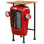 vidaXL Masă bar, stil tractor, lemn masiv mango, roșu, 60x60x107 cm