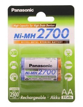 Acumulatori Panasonic Eneloop HighCapacity AA, 2700mAh, 2 buc