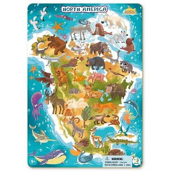 Puzzle cu rama - America de Nord (53 piese), Dodo