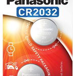 
Baterii CR2032, Litiu 3V - Panasonic, 2 buc
