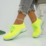 Pantofi Sport, culoare Verde Neon, material Textil - cod: P3465, Sevan