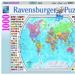 Puzzle harta Lumii 1000 piese Ravensburger, Ravensburger