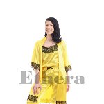 Pijama Belle Chic, Shiny Satin Fabric, Honey Yellow, 
