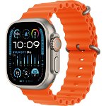 Apple Watch Ultra 2, GPS, Cellular, Carcasa Titanium 49mm, Orange Ocean Band, Apple