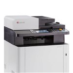 Imprimanta laser multifunctionala, Kyocera, ECOSYS M5526cdn, 300 de coli, 26 pagini A4/minut, Gri/Negru
