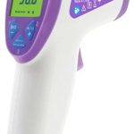 Termometru non-contact cu infrarosu Zass ZIT 01, Model YI-400, Afisaj LCD, Memorie 32 masuratori, Alarma (Alb/Mov)