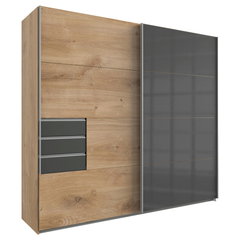 Dulap Cu Uși Glisante, 225/210/64 cm, grafit, culoare lemn stejar, P & B