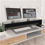 vidaXL Suport monitor, negru, 100x24x13 cm, lemn prelucrat, vidaXL