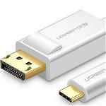 Cablu USB-C Display Port 1,5m (alb), UGREEN