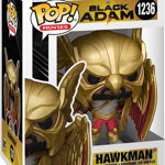 Figurina POP Funko, model Hawkman cu casca si aripi, vinil, alb/rosu/auriu, 10 cm, 