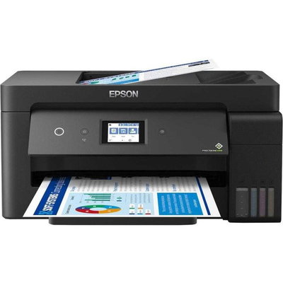 Multifunctional inkjet color CISS Epson L14150 dimensiune A3+ Printare Copiere Scanare Fax duplex A4 viteza 38ppm alb- negru 24ppm