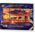 Kit pictura Schipper pe numere, Africa-Drumul elefantilor, 3 tablouri, Schipper, 