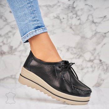 Mocasini dama Piele Naturala Negri Nayrus A4517, Botinelli