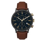 Ceas barbatesc, Timex, Elegant, Otel/Piele, 40 mm, Maro