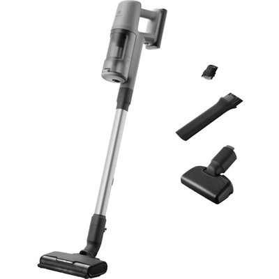 Aspirator vertical Electrolux Seria 600 EP61AB21UG, 21.6V, 2500 mAh, Recipient praf 0.6l, tub inox, Perie PowerPro multisuprafete cu LED, Suport de perete, Tehnologie ciclonica, duza par animale, 79 dB, Autonomie max 50 minute (Gri), Electrolux