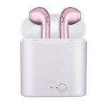Casti Audio Wireless Techstar® i7S, Bluetooth, Rose, Tip in-ear, pentru IOS si Android, 