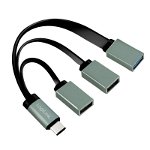 Cablu de date LOGILINK UA0315, USB 3.0 Type-C - USB 3.0 / USB 2.0 x 2, 10cm (Negru), LogiLink