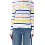 Ralph Lauren Striped cable-knit sweater Blue