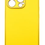Husa eleganta din piele ecologica cu insertii aurii, Full protection, pentru iPhone 15, Galben, OEM