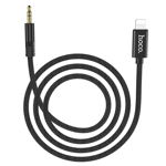 Cablu de date Hoco UPA13, tip Lightning - 3.5mm jack, silicon, Negru