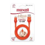 Cablu USB iPhone 5 / 6 / 7 / X / Maxell Jellez Charge & Sync orange 1,2ml 348210 EOL - PM1, 0