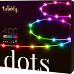 Bandă LED Twinkly Lanț miniatural inteligent Dots 400 LED RGB 20 m, negru, Twinkly