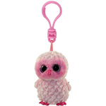 Plus breloc TY 8.5 cm Boos bufnita roz
