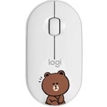 Mouse Wireless Logitech Pebble M350, 1000 DPI, Bluetooth/USB (Maro/Alb)
