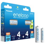 Eneloop Acumulatori Ni-mh 1.2 V Aa R6 2000 Mah Preincarcati Si Aaa R3 800 Mah Bk-kjmcde44e Eco Plastic Free Blister 8, Eneloop