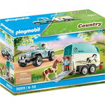 Set jucarii Playmobil Country Masina cu remorca pentru ponei 70511, 44 piese