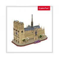 Cubic Fun - Puzzle 3D+Brosura-Notre Dame Paris 128 Piese, CubicFun