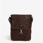 Geanta crossbody maro cu carabina pentru barbati - Bobby Black, Bobby Black