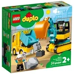 Set de construit LEGO® Duplo, Camion si excavator pe senile, 20 piese, LEGO
