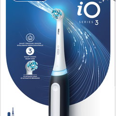 Periuta de dinti electrica Oral-B iO3 cu Tehnologie Magnetica si Micro-Vibratii, Senzor de presiune Smart, 3 moduri, 1 capat, Negru