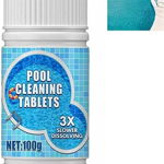 Set de 3 tablete efervescente cu clor pentru curatarea piscinei GNAUMORE, alb, 100 g, 