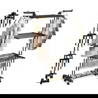 Uscator vertical mare de rufe pliabil pe roti 3 nivele negru max 40 kg JollyMag SU02CZ