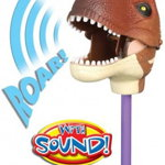 Cap de dinozaur cu mâner și sunet - T-Rex, 45 cm