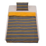 Lenjerie de pat pentru o persoana Heinner Home, 150x200 cm, bumbac, gri inchis/portocaliu, Heinner Home
