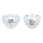 Suzeta NUK Disney Dumbo 10175245, 0-6 luni, 2 buc, alb-bleu