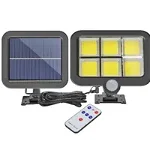 Lampa solara de perete FOXMAG24, 6 x COB LED, cu panou solar polisiciliu detasabil, senzor miscare, telecomanda, rezistenta la apa, FOXMAG24