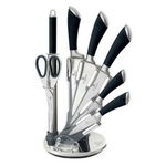 Set de cutite inox, 8 piese pe suport, black infinity line, berlinger haus, bh 2042, Berlinger Haus