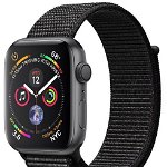 Smartwatch Apple Watch 4, 40mm, LTPO OLED Retina Display, GPS, Bluetooth, Wi-Fi, Bratara Sport Loop Neagra, Carcasa aluminiu, Rezistent la apa si praf (Space Gray)