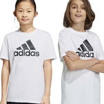 Tricou Ed. fizică ADIDAS Alb-Negru Băieți, ADIDAS