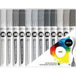 Set Brush Pen. Aqua Color Grey, -