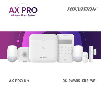 Kit de alarma wireless AX PRO Middle Level DS-PWA96-Kit2-WE contine: 1 x DS-PWA96-M-WE (96 zones wireless control panel), 2 x DS, HIKVISION