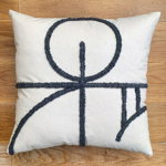 Husa de perna, Gerra Organic Woven Punch Pillow Cover, 43x43 cm, Bumbac, Gri, Joynodes