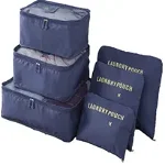 Set 6 huse organizare bagaj, Quasar & Co.®, 6 x organizator valiza/troler, albastru
