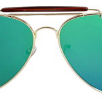 Ochelari de soare Aviator Outdoorsman Verde reflexii - Auriu, THEICONIC